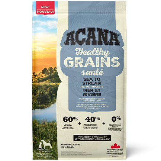 Champion Foods - Acana - HEALTHY GRAINS SEA to STREAM Dry Dog Food - 10.2KG (22.5lb)