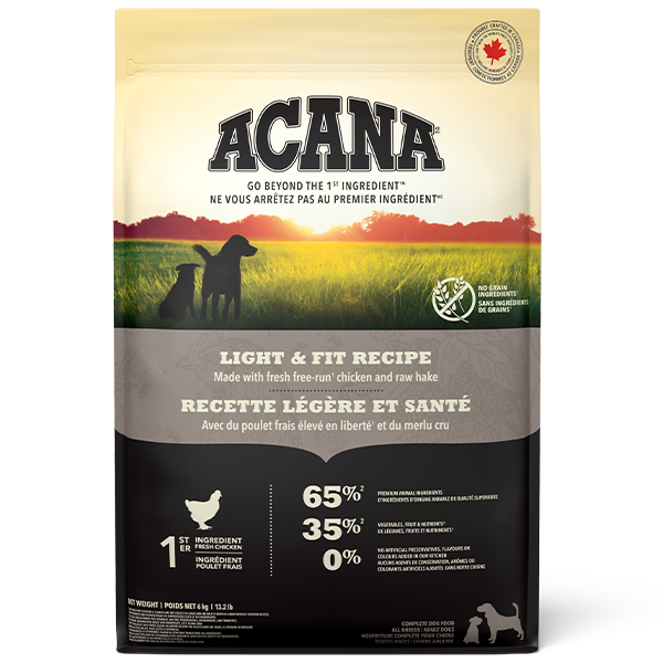 Champion Foods - Acana - LIGHT and FIT Dry Dog Food - 6KG (13.2lb)