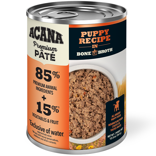 *S.O. - Up to 2 Week Wait* Champion Foods - Acana - Premium Pate PUPPY Recipe in Bone Broth Wet Dog Food - 363GM (12.8oz)