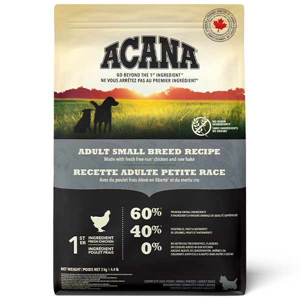 Champion Foods - Acana - SMALL BREED ADULT Dry Dog Food - 2KG (4.4lb)