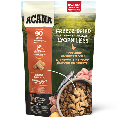 Champion Foods - Acana Freeze Dried Morsels FREE-RUN TURKEY Dog Food - 227GM (8oz)
