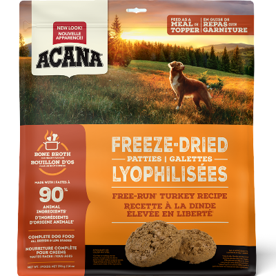 Champion Foods - Acana Freeze Dried Patties FREE-RUN TURKEY Dog Food - 397GM (14oz)