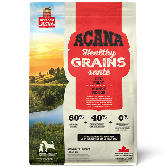 Champion Foods - Acana HEALTHY GRAINS - RANCH-RAISED RED MEAT recipe Dry Dog Food - 1.8KG (4lb)