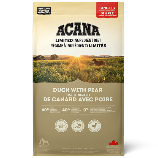 Champion Foods - Acana LID DUCK WITH PEAR RECIPE Dry Dog Food - 10.8KG (23.8lb)