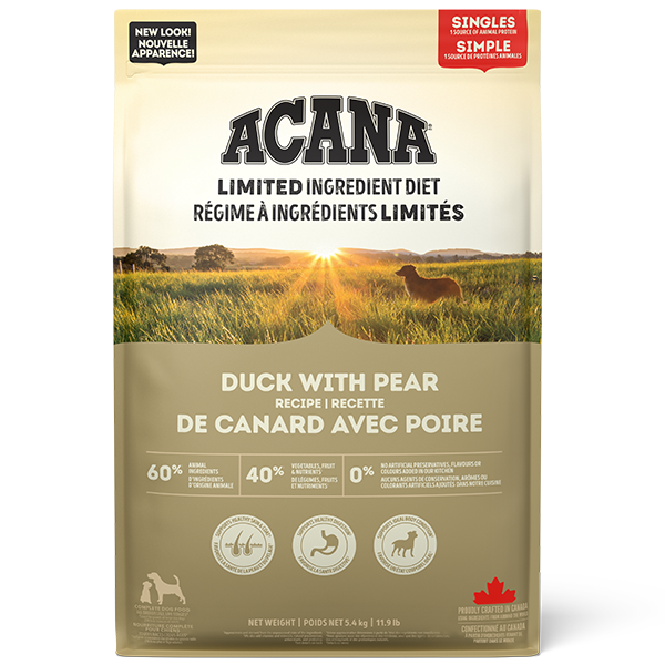 Champion Foods - Acana LID DUCK WITH PEAR RECIPE Dry Dog Food - 5.4KG (12lb)