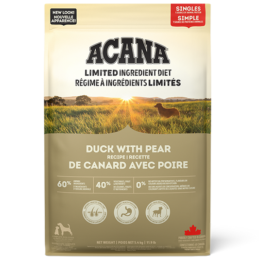 Champion Foods - Acana LID DUCK WITH PEAR RECIPE Dry Dog Food - 5.4KG (12lb)