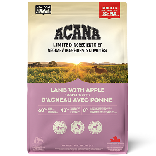 Champion Foods - Acana LID LAMB and APPLE Formula Dry Dog Food - 1.8KG (4lb)