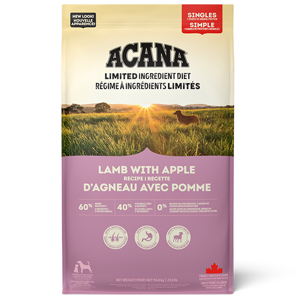 Champion Foods - Acana LID LAMB and APPLE Formula Dry Dog Food - 10.8KG (23.8lb)