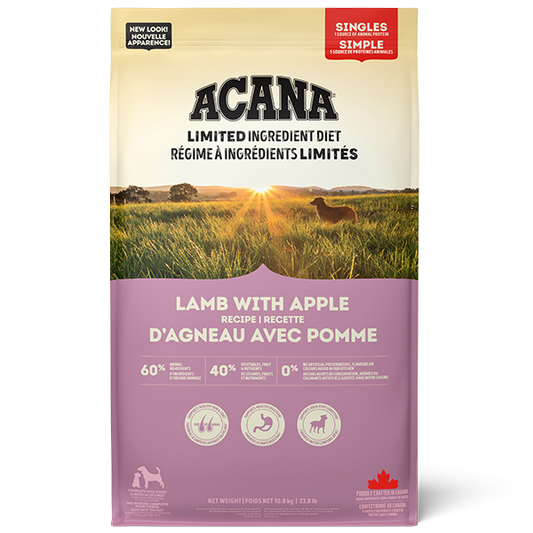 Champion Foods - Acana LID LAMB and APPLE Formula Dry Dog Food - 10.8KG (23.8lb)
