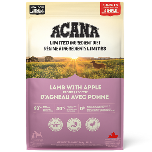 Champion Foods - Acana LID LAMB and APPLE Formula Dry Dog Food - 5.4KG (12lb)
