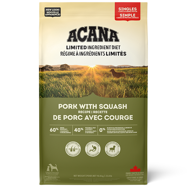 Champion Foods - Acana LID PORK WITH SQUASH RECIPE Dry Dog Food - 10.8KG (23.8lb)