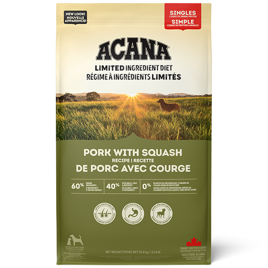 Champion Foods - Acana LID PORK WITH SQUASH RECIPE Dry Dog Food - 10.8KG (23.8lb)