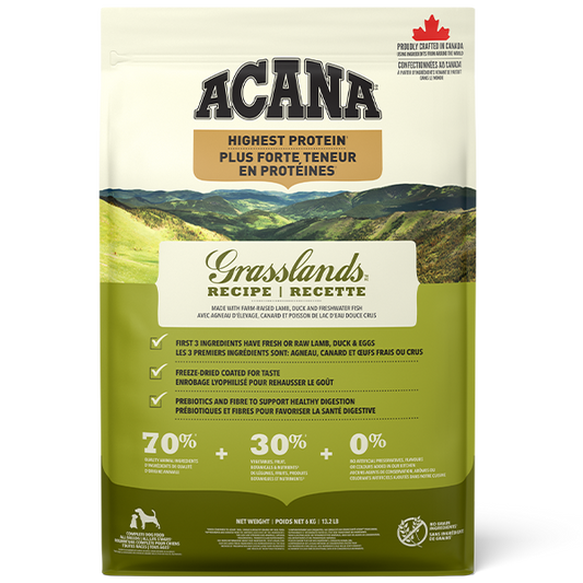 Champion Foods - Acana REGIONALS - GRASSLANDS Dry Dog Food - 6KG (13.2lb)