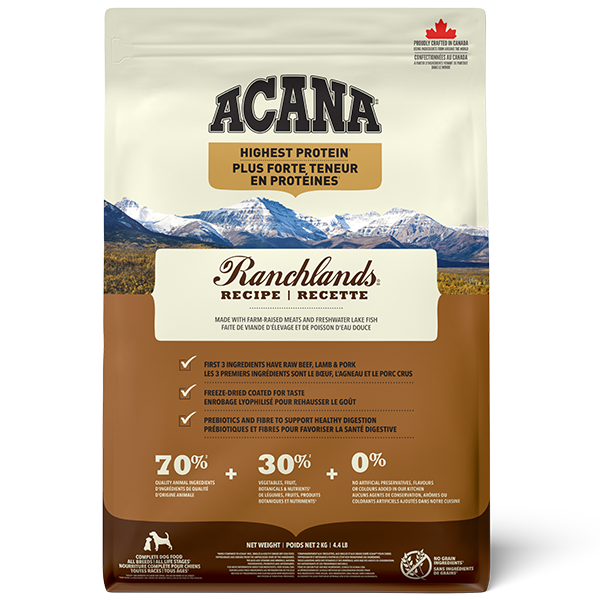 Champion Foods - Acana REGIONALS - RANCHLANDS Dry Dog Food - 2KG (4.4lb)