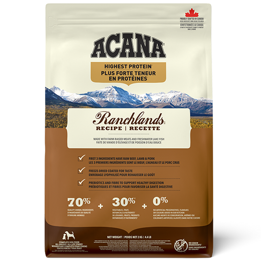 Champion Foods - Acana REGIONALS - RANCHLANDS Dry Dog Food - 2KG (4.4lb)