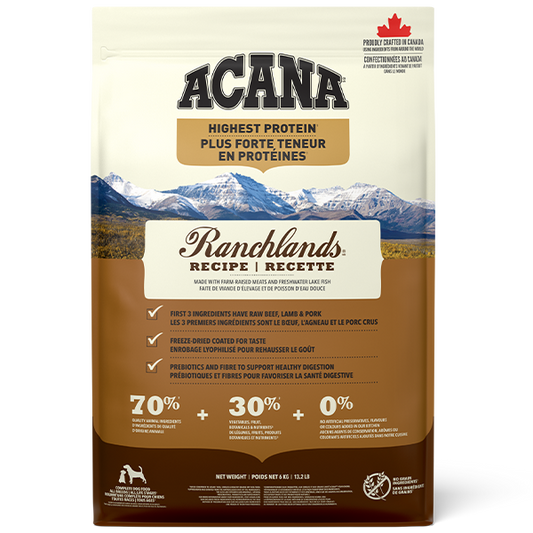 Champion Foods - Acana REGIONALS - RANCHLANDS Dry Dog Food - 6KG (13.2lb)