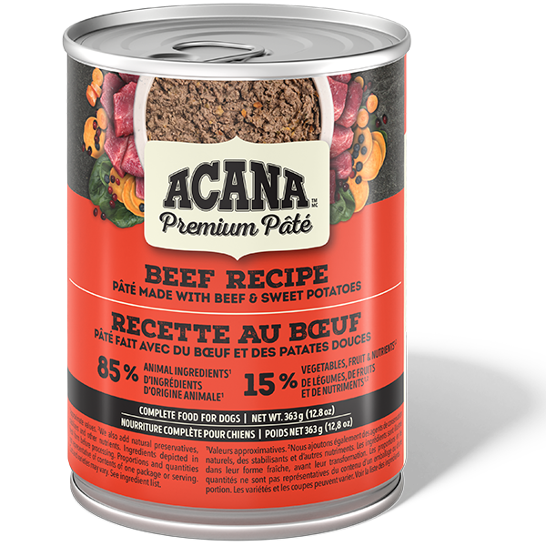 Champion Foods - Acana - Premium Pate BEEF Recipe in Bone Broth Wet Dog Food - 363GM (12.8oz)