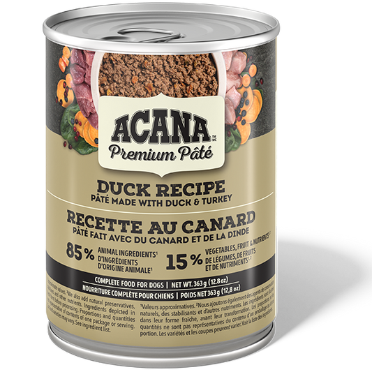 Champion Foods - Acana - Premium Pate DUCK Recipe in Bone Broth Wet Dog Food - 363GM (12.8oz)