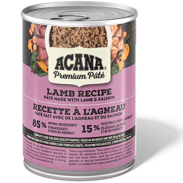 Champion Foods - Acana - Premium Pate LAMB Recipe in Bone Broth Wet Dog Food - 363GM (12.8oz)