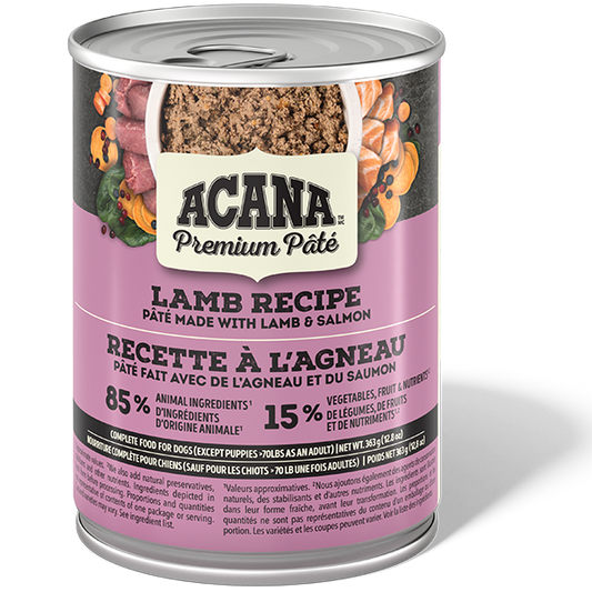 Champion Foods - Acana - Premium Pate LAMB Recipe in Bone Broth Wet Dog Food - 363GM (12.8oz)