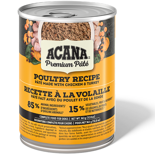 Champion Foods - Acana - Premium Pate POULTRY Recipe in Bone Broth Wet Dog Food - 363GM (12.8oz)