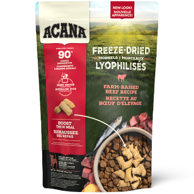 Champion Foods - Acana Freeze Dried Morsels RANCH-RAISED BEEF Dog Food - 227GM (8oz)