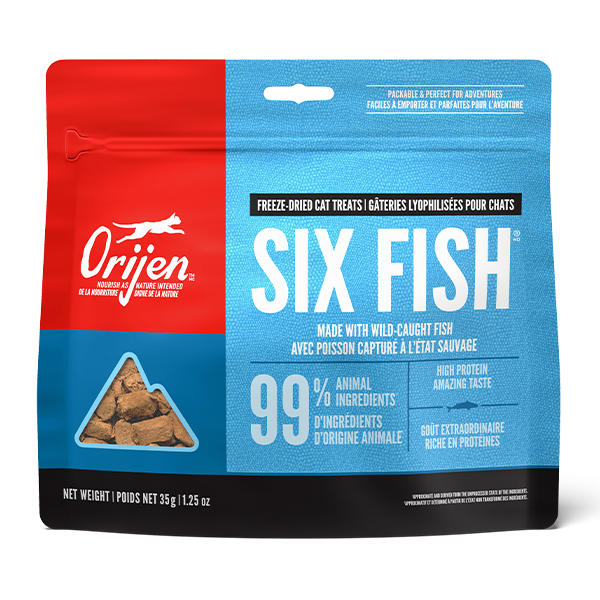 Champion Foods - Orijen - Freeze-Dried SIX FISH Cat Treats - 35GM (1.25oz)
