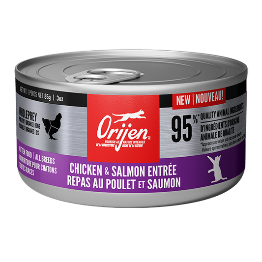 *S.O. - Up to 2 Week Wait* Champion Foods - Orijen CHICKEN and SALMON Entrée Wet Kitten Food - 85GM (3oz)