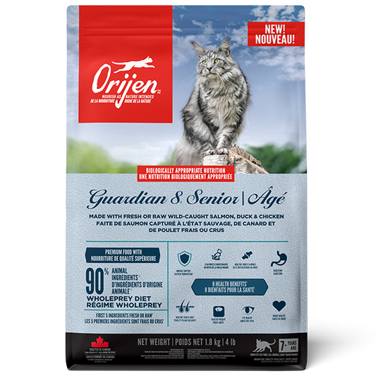 *S.O. - Up to 2 Week Wait* Champion Foods - Orijen GAURDIAN 8 SENIOR Dry Cat Food - 1.8KG (4lb)