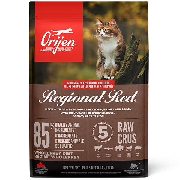 Champion Foods, Orijen REGIONAL RED Dry Cat Food, 5.4KG (11.9lbs)