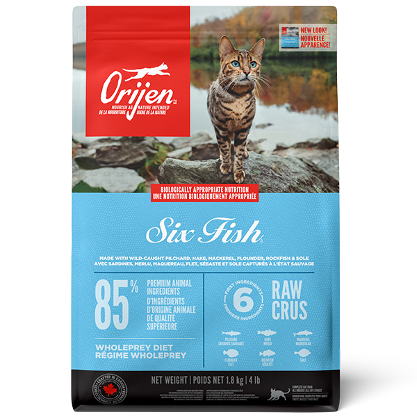 Champion Foods - Orijen SIX FISH Dry Cat Food - 1.8KG (3.97lb)