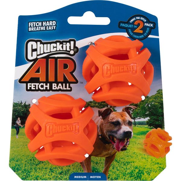 Chuckit! - Breathe Right Fetch Ball Dog Toy - MEDIUM - 25.5CM (10.1in) - 2PK