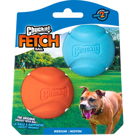 Chuckit! - Fetch Ball Dog Toy - MEDIUM - 6.5CM (2.5in) - 2PK