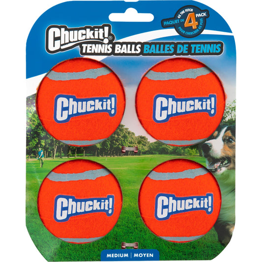 Chuckit! - Tennis Balls Dog Toy - MEDIUM - 6.5CM (2.5in) - 4PK