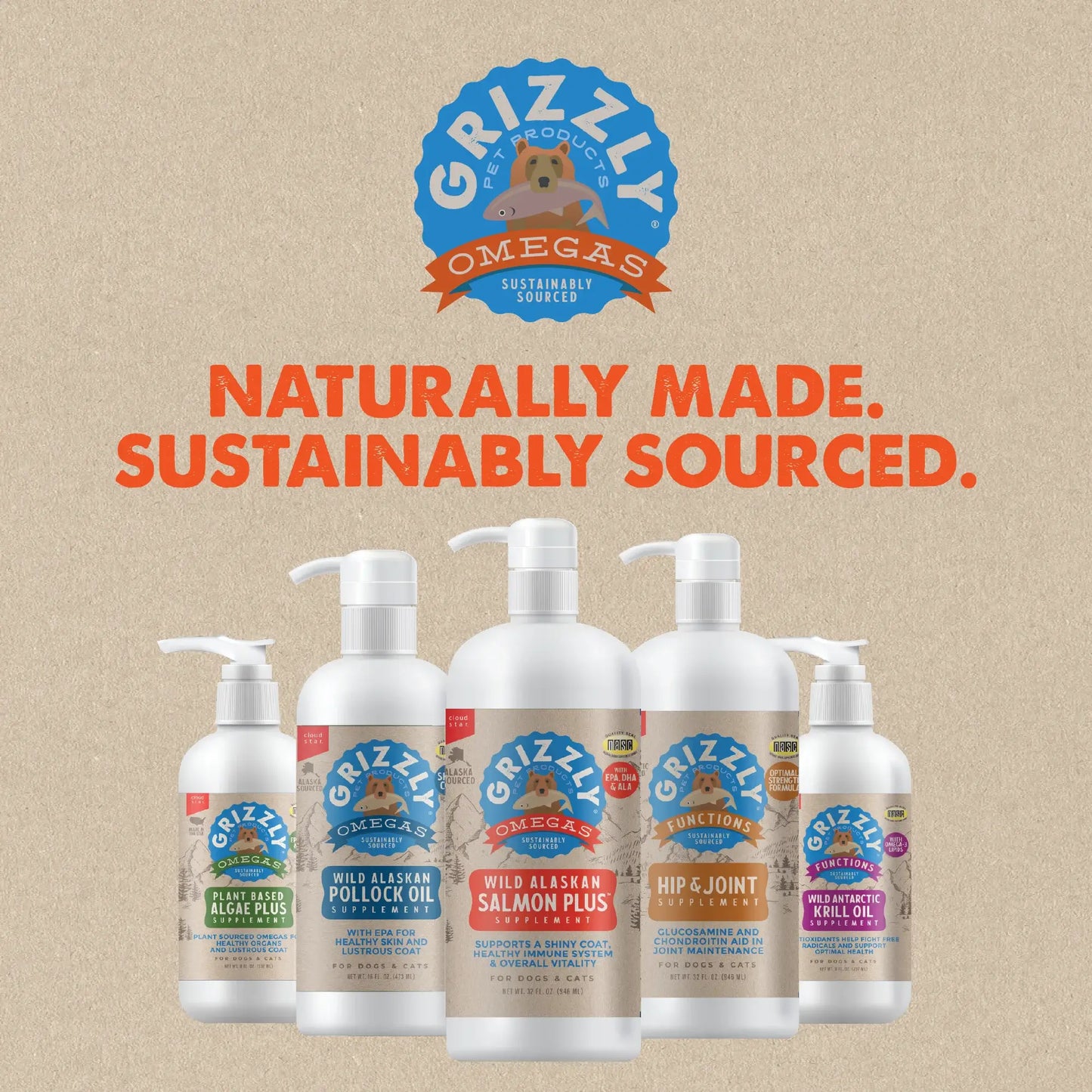 Cloud Star - Grizzly Salmon Plus Oil Liquid Supplement - 473ML (16oz)