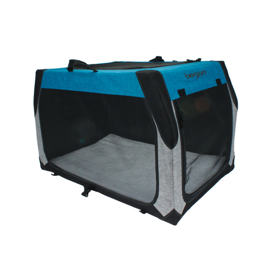 *S.O. - Up to 2 Week Wait* Coastal - Bergan Collapsible Crate - HEATHERED GREY/BLUE - 91.5Lx58.5Wx58.5H CM (36Lx23Wx23H in)