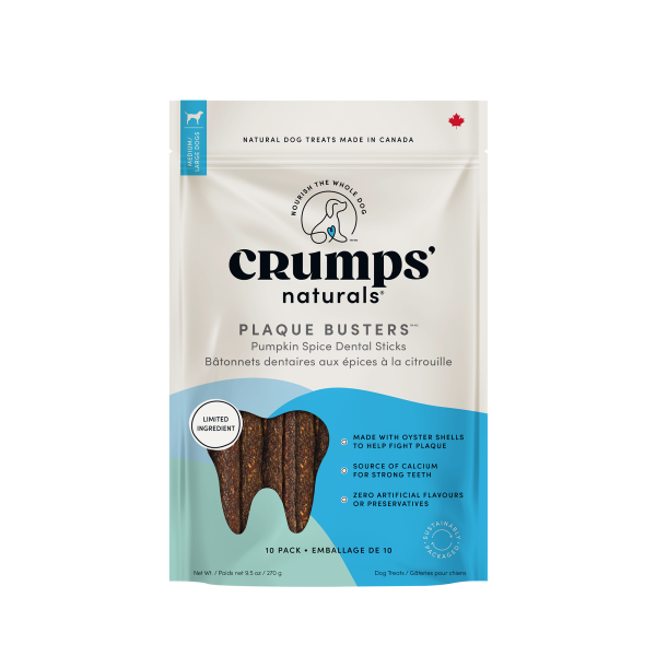 Crumps' Naturals - Plaque Busters PUMPKIN SPICE Dog Treat - 18CM (7in) - 10PK
