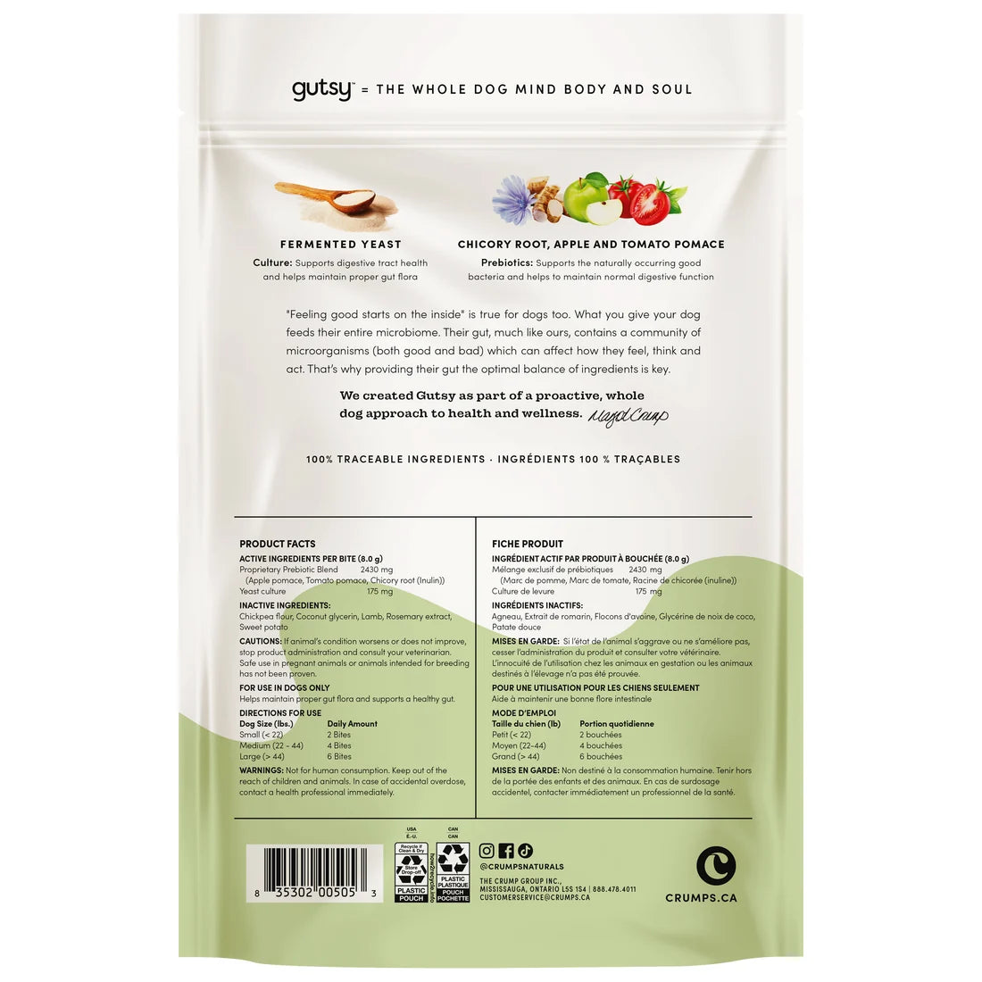Crumps' Naturals - Gutsy BALANCE Bites Dog Treat - 130GM (4.6oz)