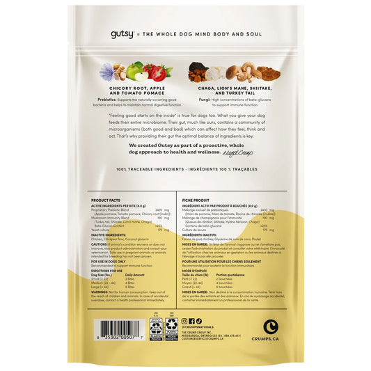 Crumps' Naturals - Gutsy IMMUNE Bites Dog Treat - 130GM (4.6oz)
