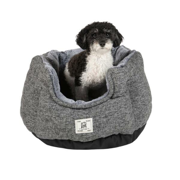 Dog Gone Smart, Chill Kuzzi FIR Round Bed, GREY, 76.2 x 76.2 x 33CM (30x30x13in)