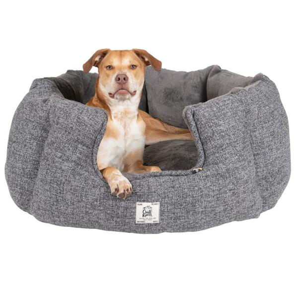 Dog Gone Smart, Chill Kuzzi FIR Round Bed, GREY, 91.5 x 91.5 x 38CM (36x36x15in)