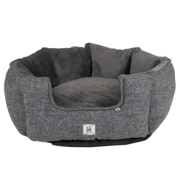 Dog Gone Smart, Chill Kuzzi FIR Round Bed, GREY, 58.5 x 58.5 x 33CM (23x23x12in)