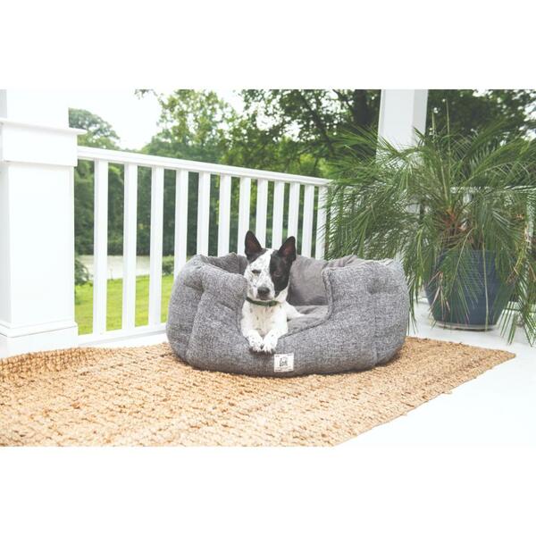 Dog Gone Smart, Chill Kuzzi FIR Round Bed, GREY, 58.5 x 58.5 x 33CM (23x23x12in)