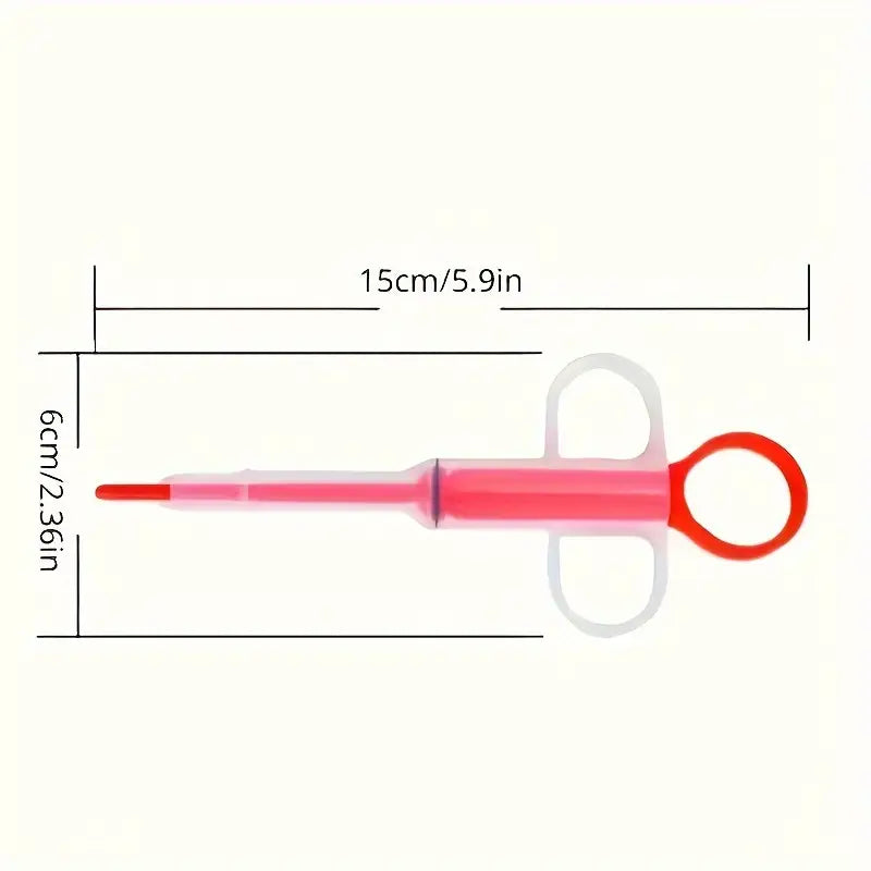 Dual-Use Pet Medicine Syringe with Soft Tip - Easy Pill Dispenser for Cats and Small Animals - 15CM (6in)