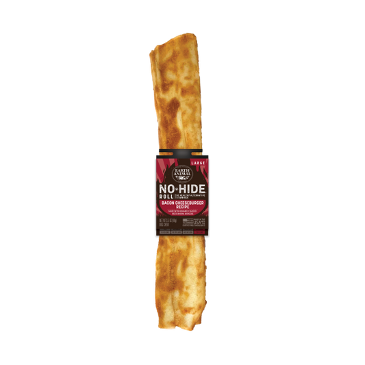 *S.O. - Up to 2 Week Wait* Earth Animal - Dog No Hide Chew - BBQ Smoked BACON CHEESEBURGER - LARGE - 99GM (3.5oz)