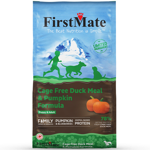 FirstMate - GF LID DUCK and PUMPKIN Dry Dog Food - 11.4KG (25lb)
