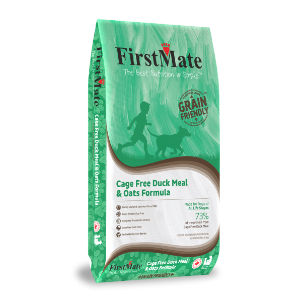 FirstMate - Grain Friendly Cage Free DUCK & OATS Dry Dog Food - 11.4KG (25lb)