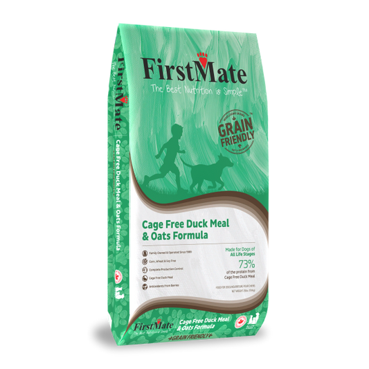 FirstMate - Grain Friendly Cage Free DUCK & OATS Dry Dog Food - 11.4KG (25lb)