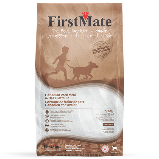 FirstMate - Grain friendly PORK & OATS Dry Dog Food - 11.4KG (25lb)