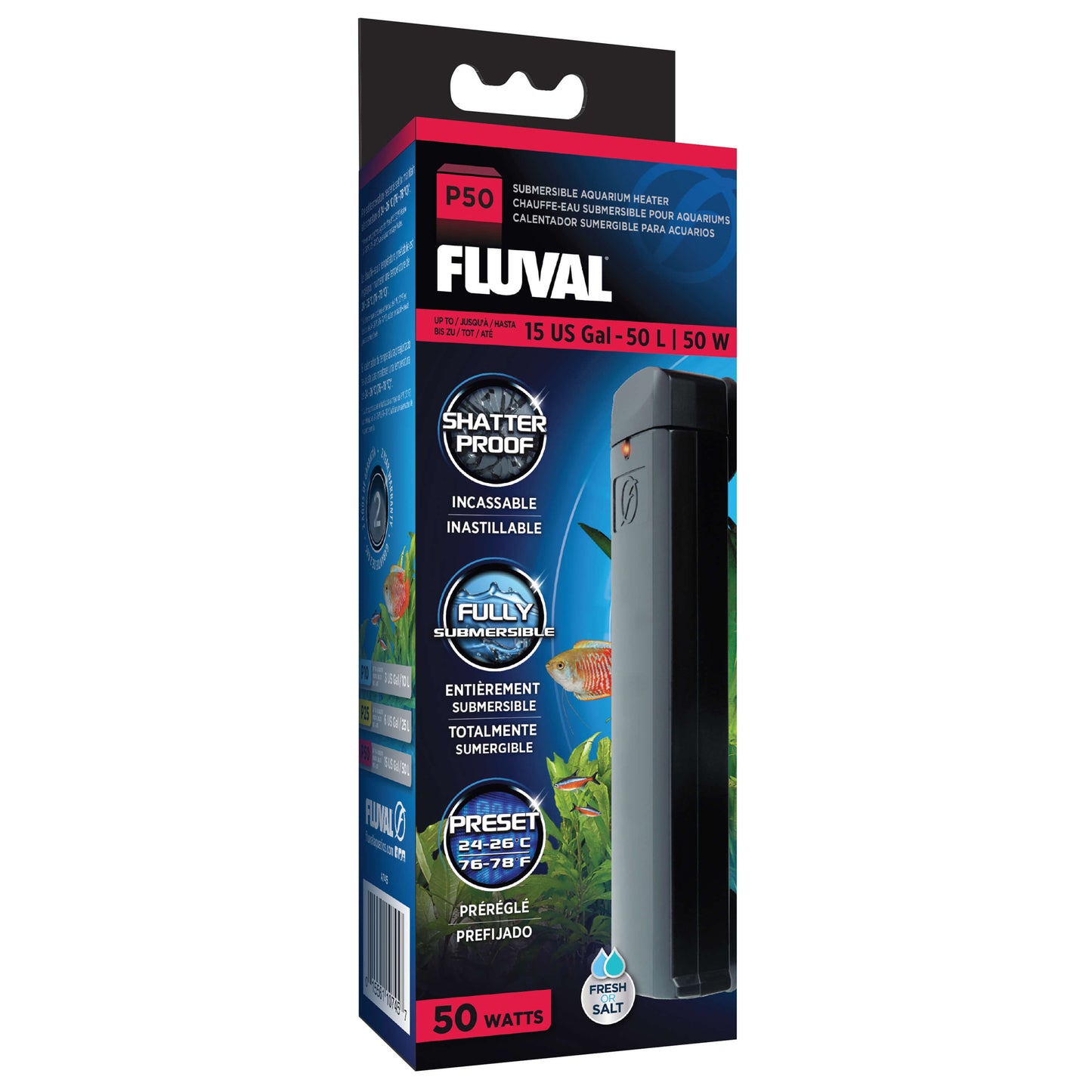 *PREORDER* Fluval P50 Submersible Aquarium Heater - 50W